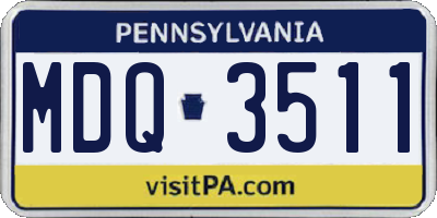 PA license plate MDQ3511