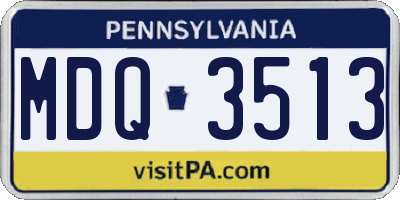 PA license plate MDQ3513