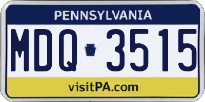 PA license plate MDQ3515
