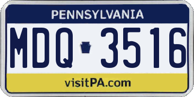 PA license plate MDQ3516