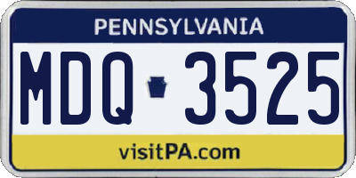 PA license plate MDQ3525
