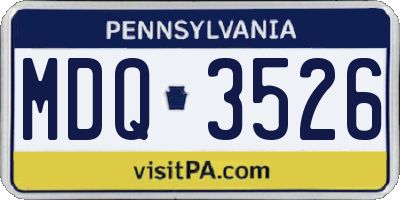 PA license plate MDQ3526