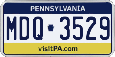 PA license plate MDQ3529