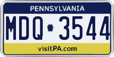 PA license plate MDQ3544