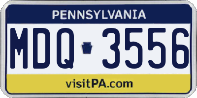 PA license plate MDQ3556