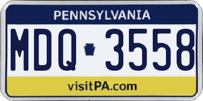 PA license plate MDQ3558