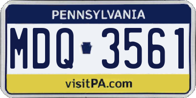 PA license plate MDQ3561