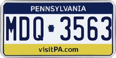 PA license plate MDQ3563