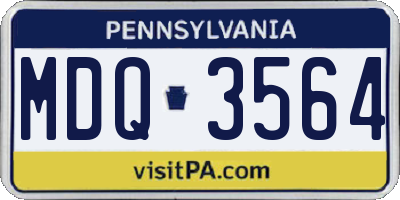 PA license plate MDQ3564