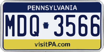 PA license plate MDQ3566