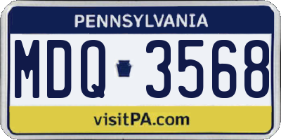 PA license plate MDQ3568