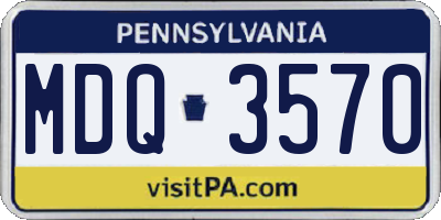 PA license plate MDQ3570