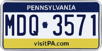 PA license plate MDQ3571