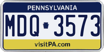PA license plate MDQ3573
