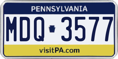 PA license plate MDQ3577