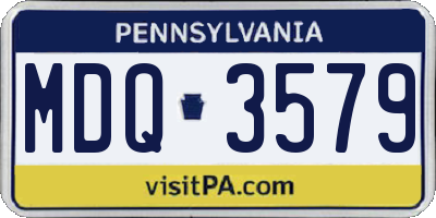 PA license plate MDQ3579