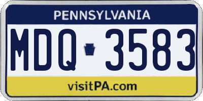 PA license plate MDQ3583
