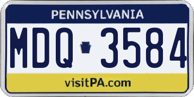 PA license plate MDQ3584