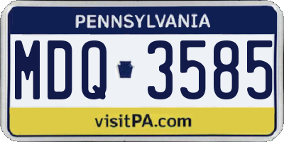 PA license plate MDQ3585