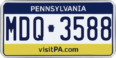 PA license plate MDQ3588