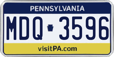 PA license plate MDQ3596
