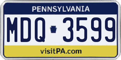 PA license plate MDQ3599