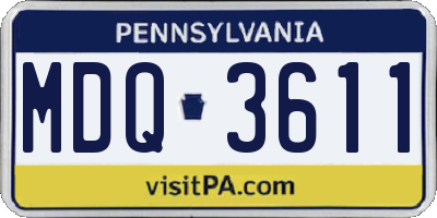 PA license plate MDQ3611