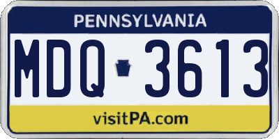 PA license plate MDQ3613
