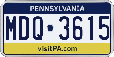 PA license plate MDQ3615