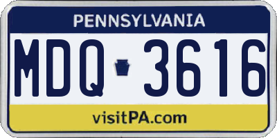 PA license plate MDQ3616