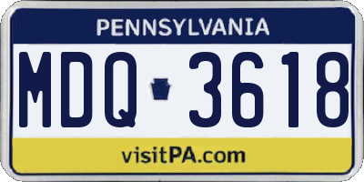 PA license plate MDQ3618