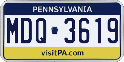 PA license plate MDQ3619