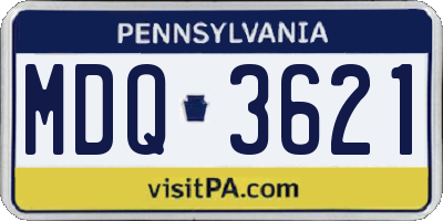 PA license plate MDQ3621
