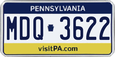PA license plate MDQ3622