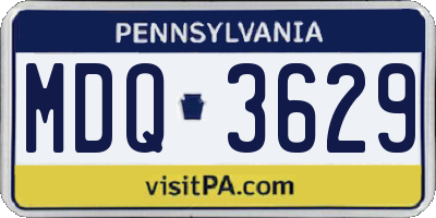 PA license plate MDQ3629