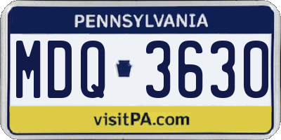 PA license plate MDQ3630
