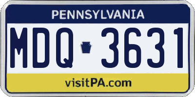 PA license plate MDQ3631