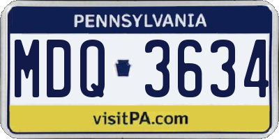 PA license plate MDQ3634