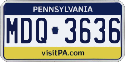 PA license plate MDQ3636