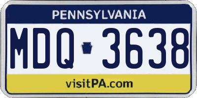 PA license plate MDQ3638