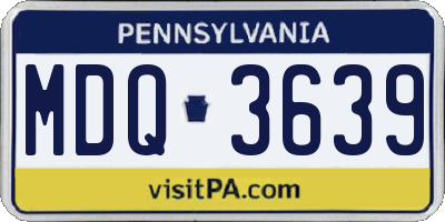 PA license plate MDQ3639