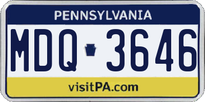 PA license plate MDQ3646
