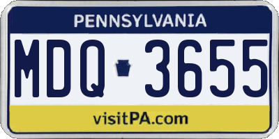 PA license plate MDQ3655