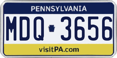 PA license plate MDQ3656