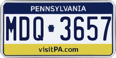 PA license plate MDQ3657