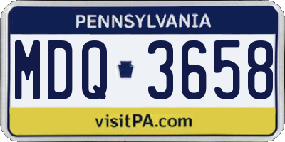 PA license plate MDQ3658