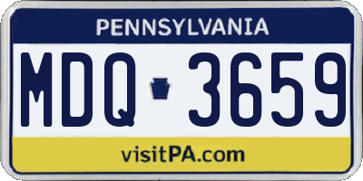 PA license plate MDQ3659