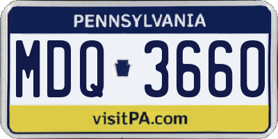 PA license plate MDQ3660
