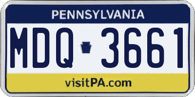 PA license plate MDQ3661