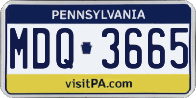 PA license plate MDQ3665